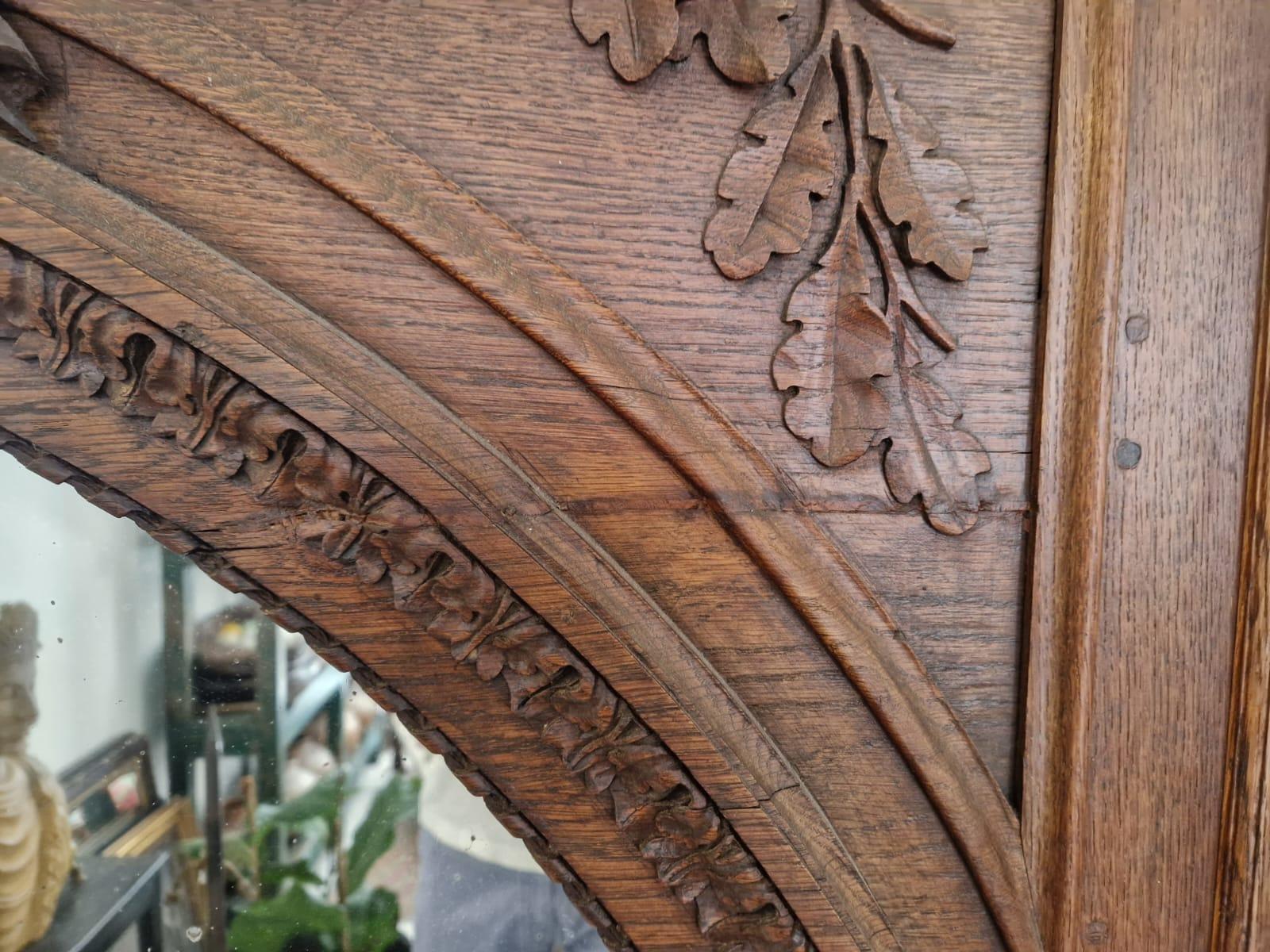 Trumeau Spiegel geschnitzt Holz 19. Jahrhundert (Handgeschnitzt) im Angebot