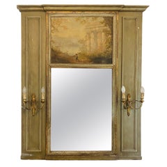 Lampes de miroir Trumeau huile sur toile, période Louis XVI, 18e siècle, France