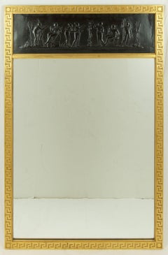 Trumeau Mirror with Gilt Greek Key Frame