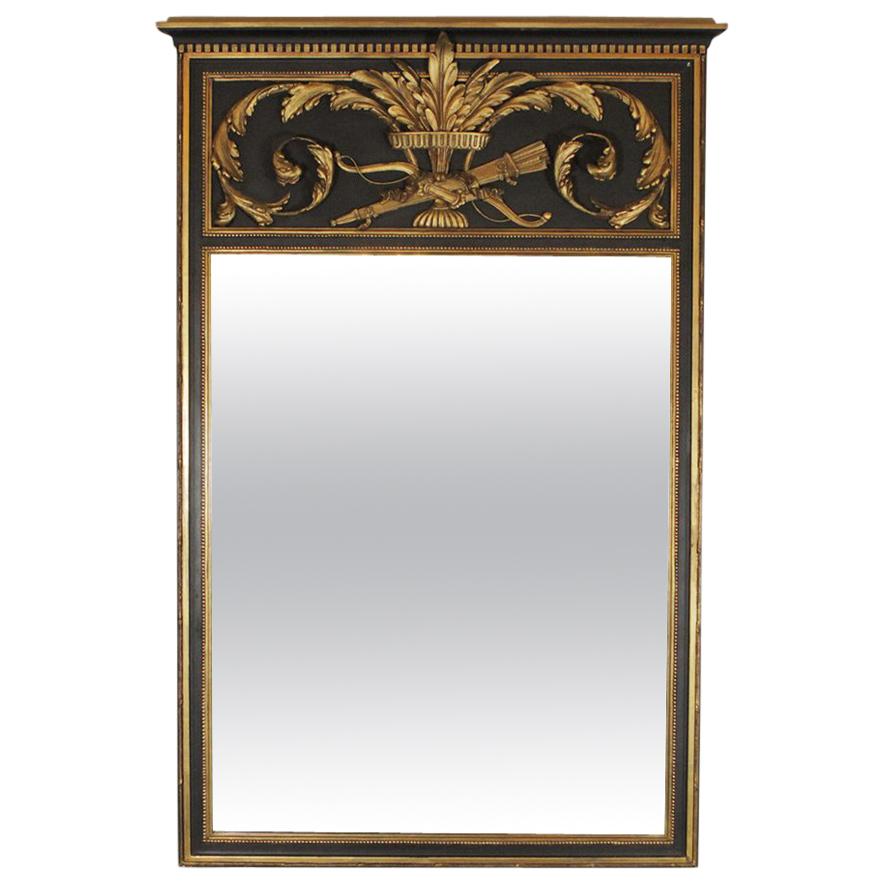 Trumeau Style Painted and Gilt Mirror