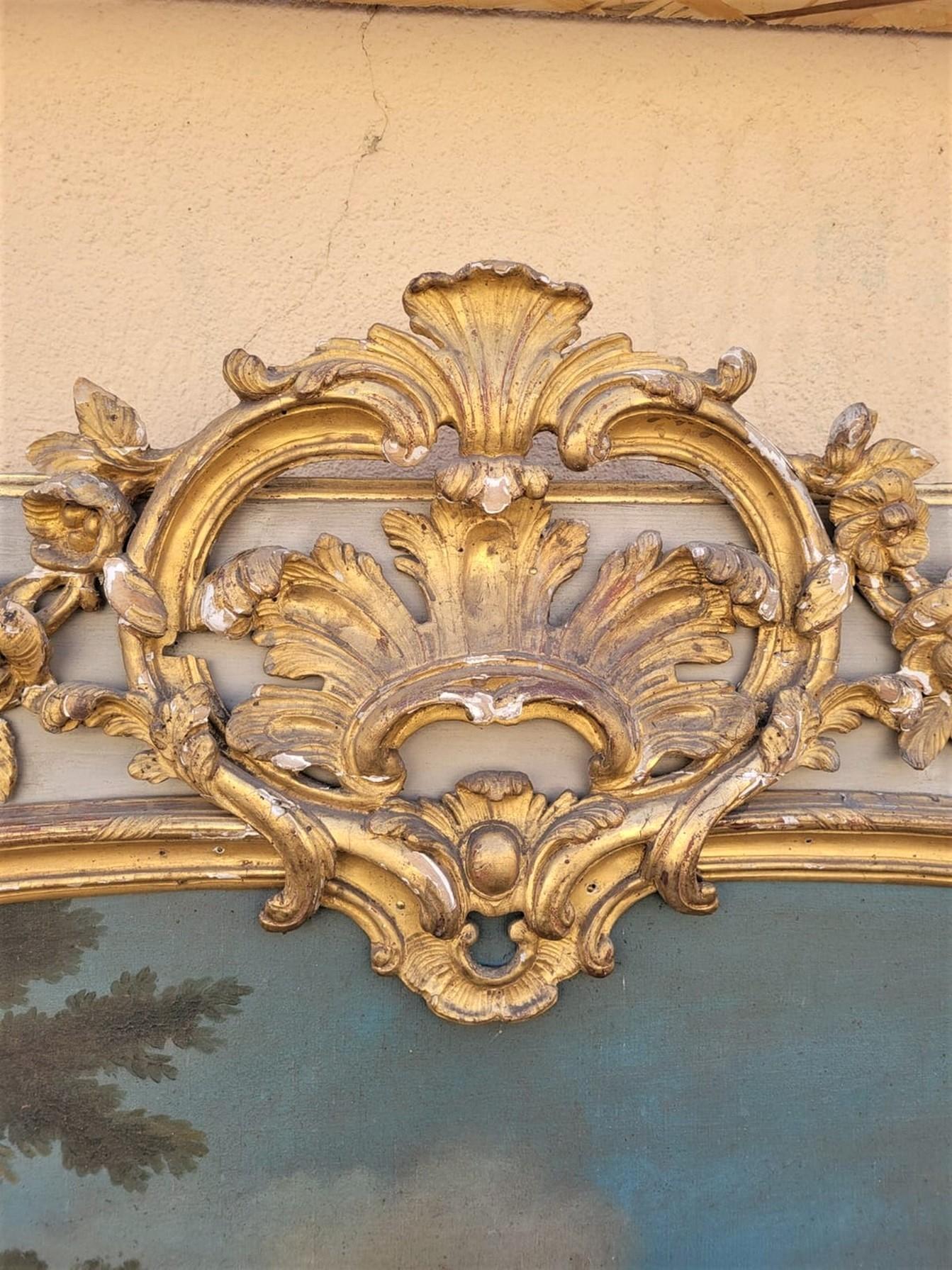 Trumeau-Platten aus goldenem Holz und Öl auf Leinwand, spätes 18. bis frühes 19. Jahrhundert im Angebot 9