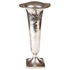Trumpet Form Silver Plated Victorian Vase