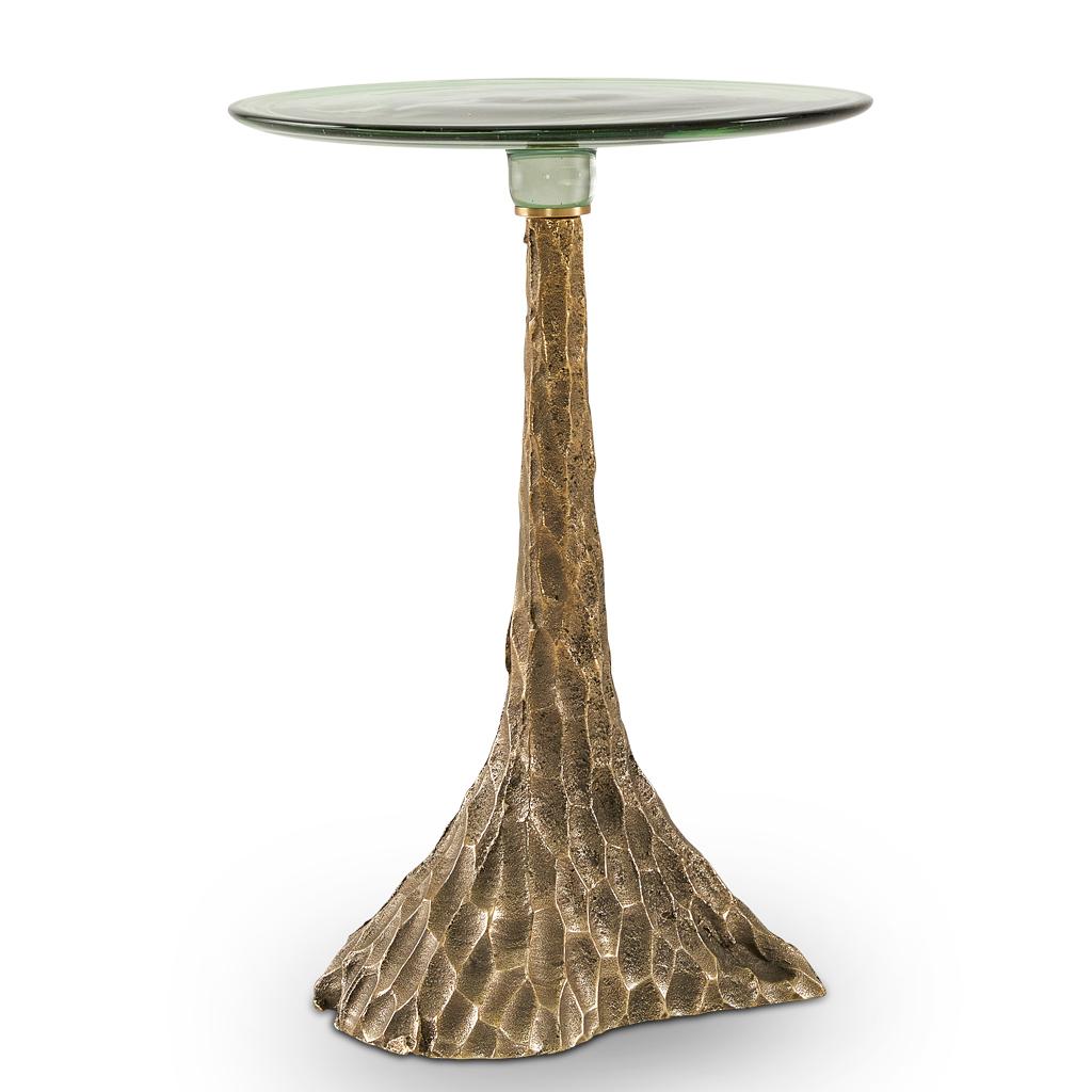 XXIe siècle et contemporain Ensemble de tables d'appoint gigognes modernes Trumpet en laiton massif et verre soufflé à la main par Egg en vente