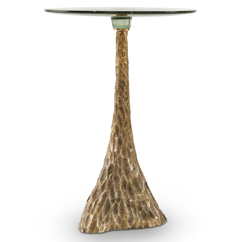 Trumpet Modern Solid Brass & Handblown Glass Nesting Side Table Set by Egg In New Condition For Sale In Bothas Hill, KZN