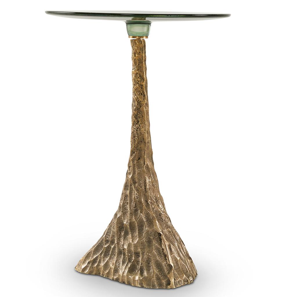 Ensemble de tables d'appoint gigognes modernes Trumpet en laiton massif et verre soufflé à la main par Egg en vente 1