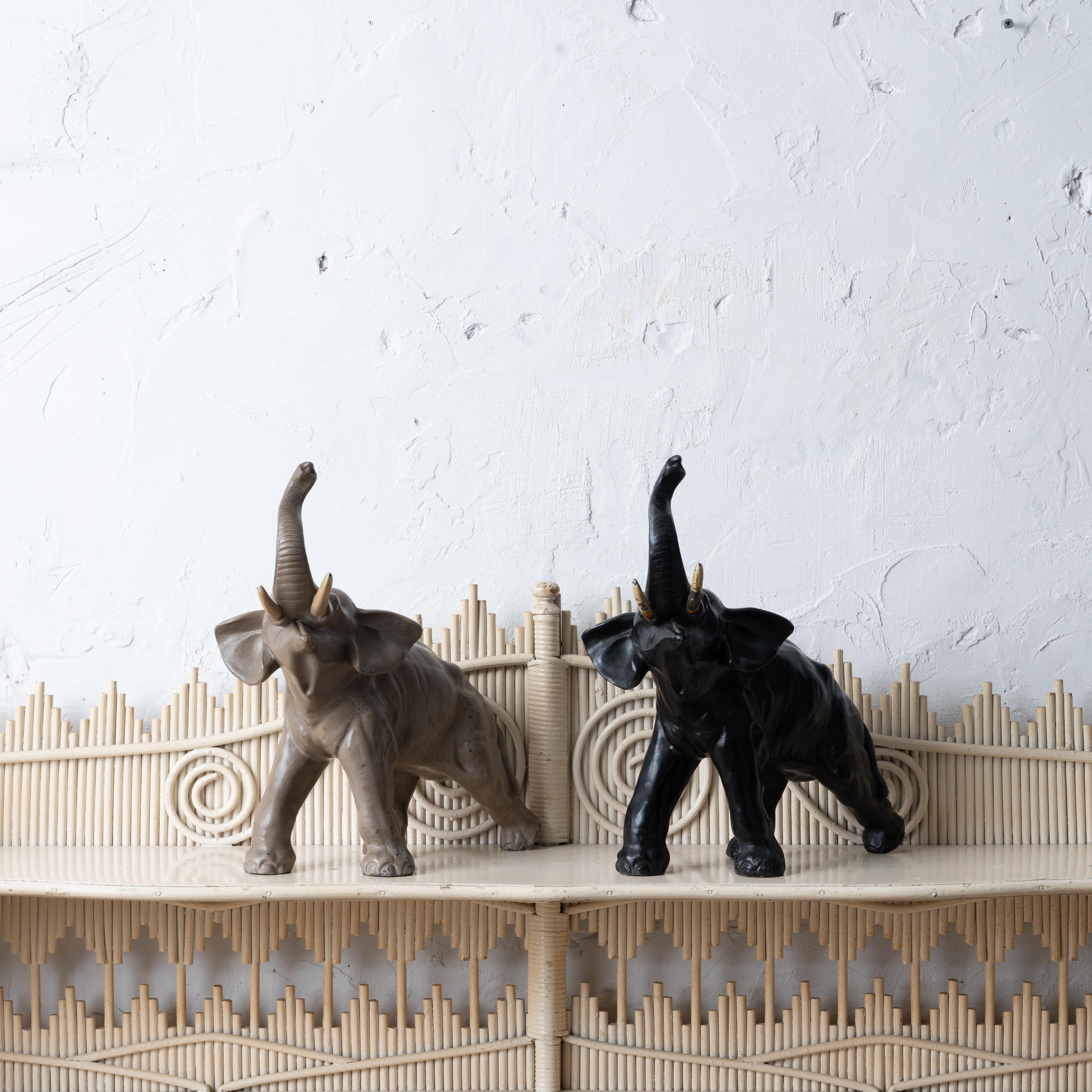 American Trumpeting Elephant Doorstops, c.1910s - A Pair For Sale