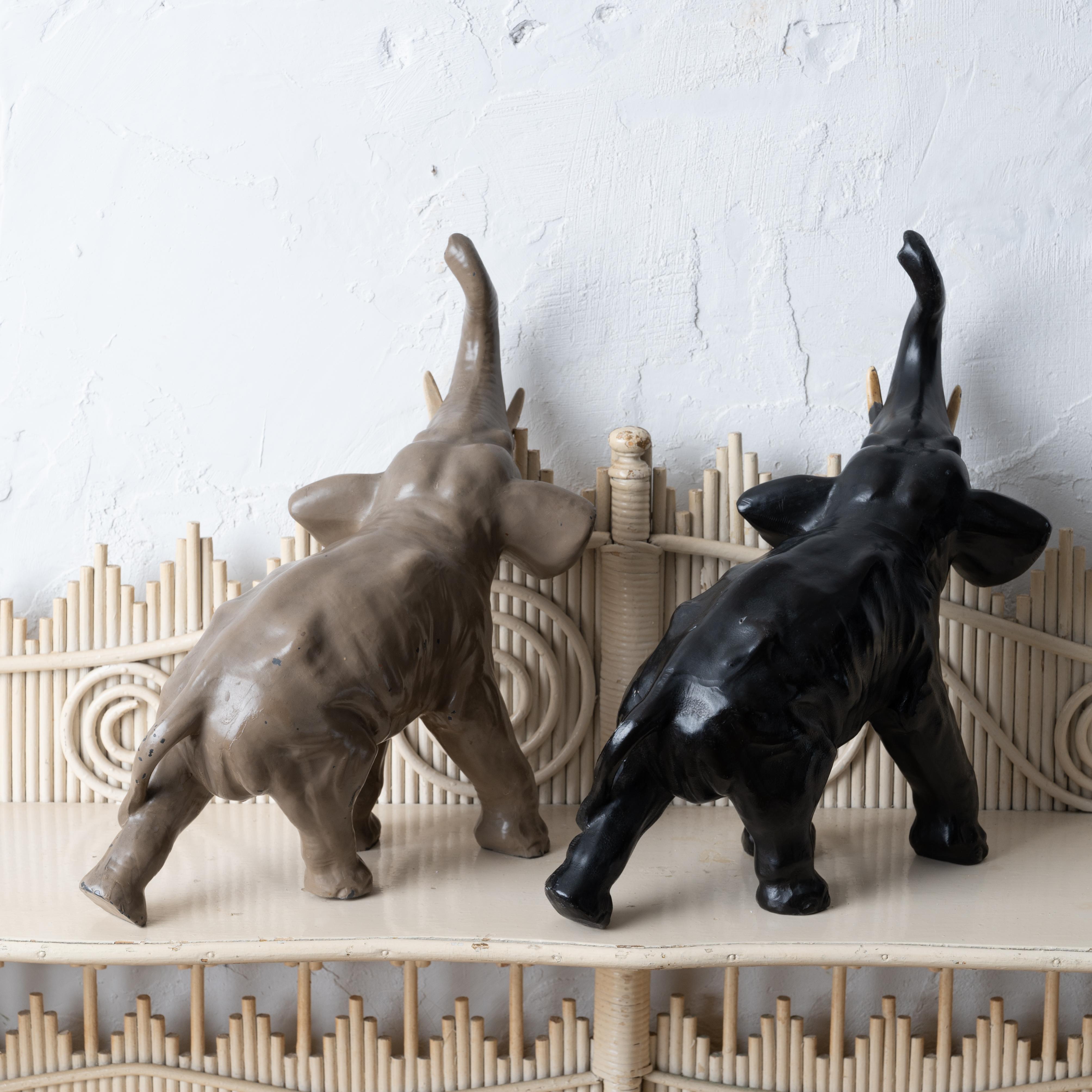 Trumpeting Elephant Doorstops, c.1910s - A Pair For Sale 2