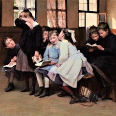 Original oil on canvas by Trumphème Auguste (1836-1898), Held back