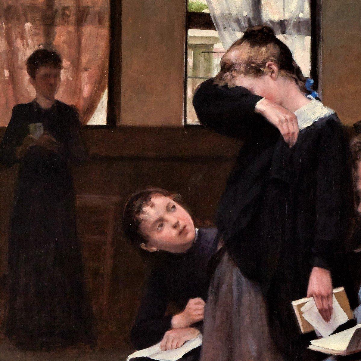 Huile sur toile originale de Trumphème Auguste (1836-1898), Heldly en vente 2