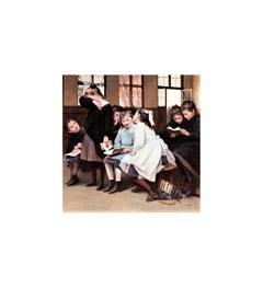 Original oil on canvas by Trumphème Auguste (1836-1898), Held back