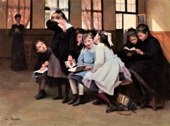 Original oil on canvas by Trumphème Auguste (1836-1898), Held back