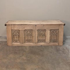 Trunk, 19th Century Rustic Gothic in Stripped Oak