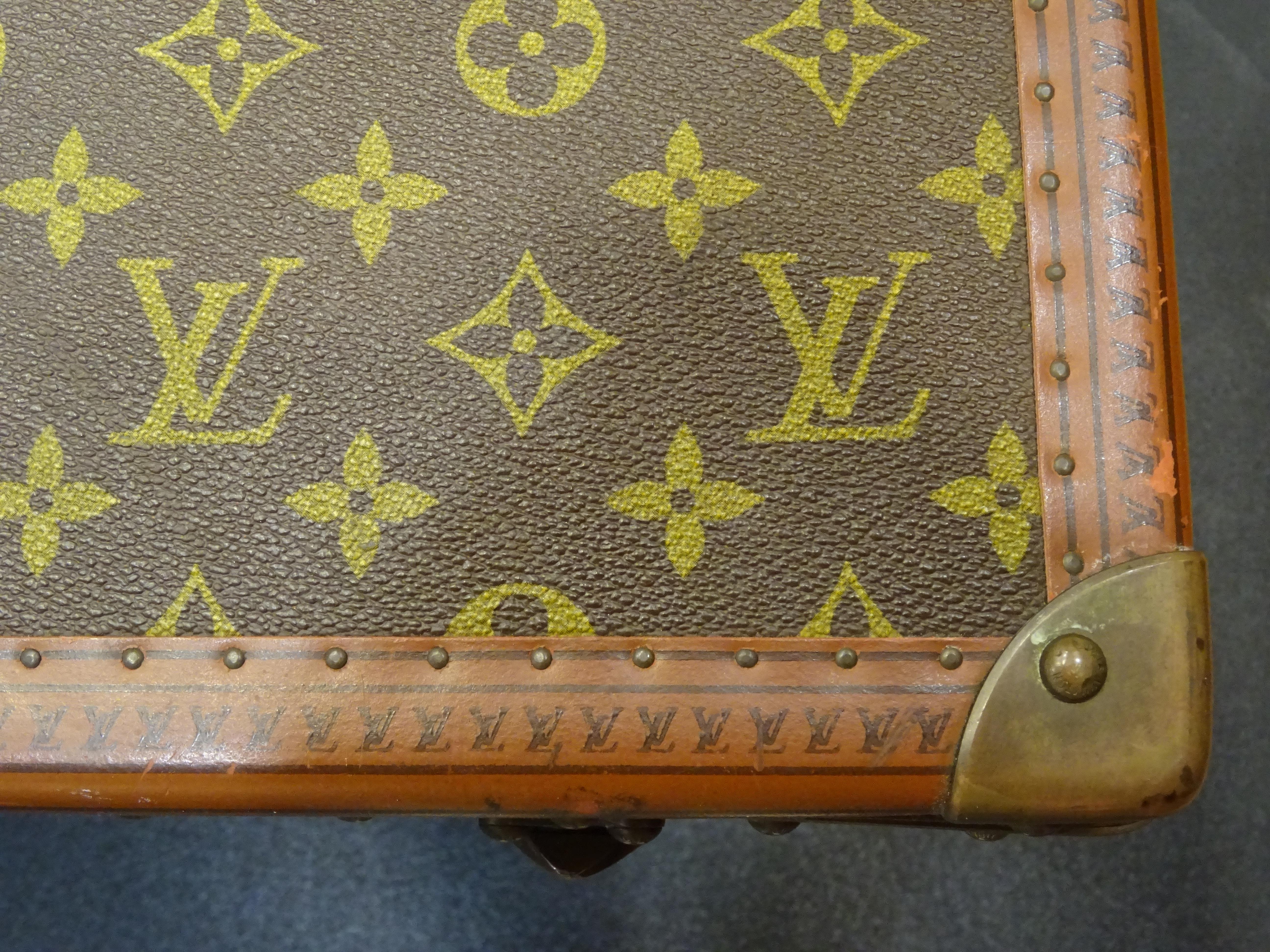 Hand-Crafted Trunk Alzer Louis Vuitton 1980s, Toile Enduite Monogram