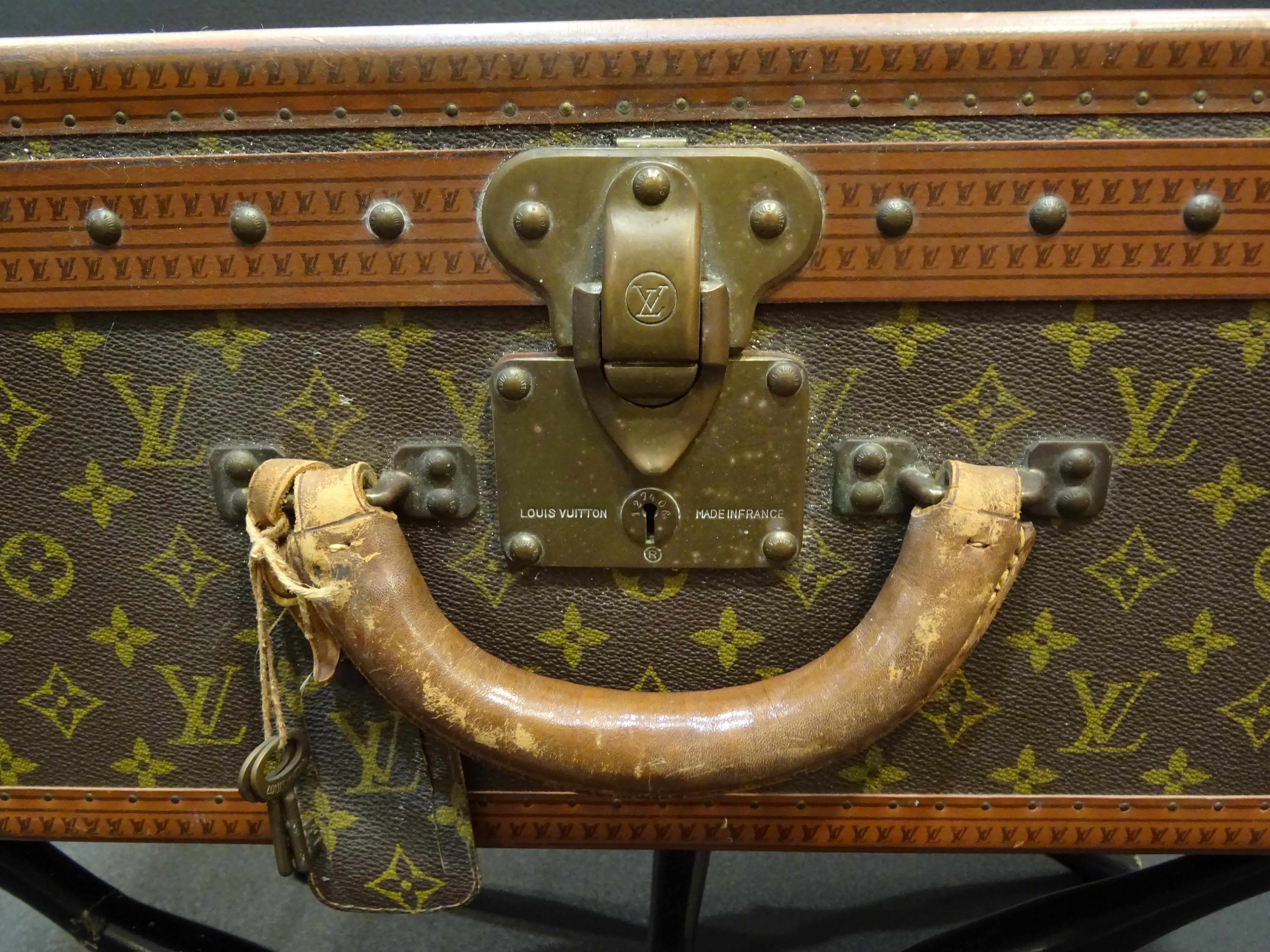 Late 20th Century Trunk Alzer Louis Vuitton 1980s, Toile Enduite Monogram