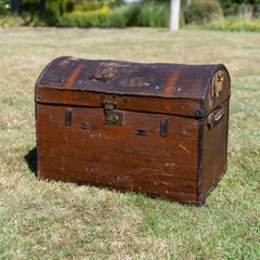 Trunk Chest Canvas Brass Lock Original White Lining Southern Railway DoverPriory