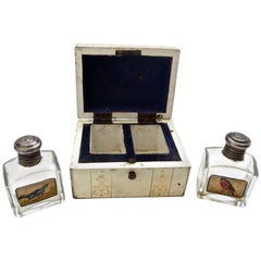 Antique Trunk Designed Perfume Bottle Travel Carrier, American, circa 1910