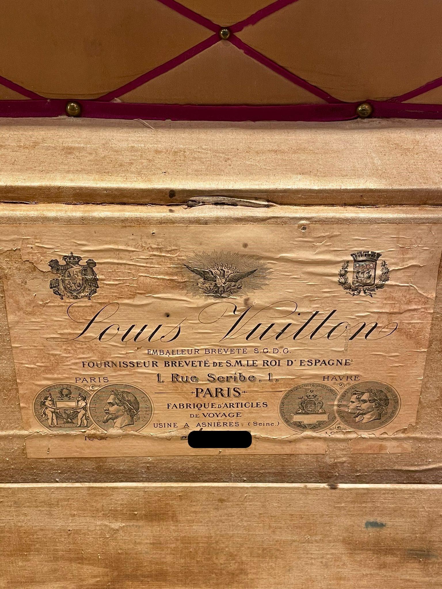 Koffer Louis Vuitton Malle Cabine Tissé Frankreich XX secolo Paris 1870 circa im Angebot 10