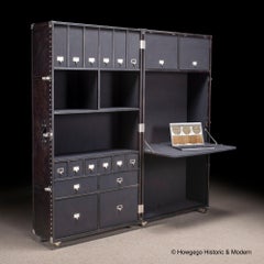 Trunk Mobile Office Bureau Leather Black Restoration Hardware Timothy Oulton