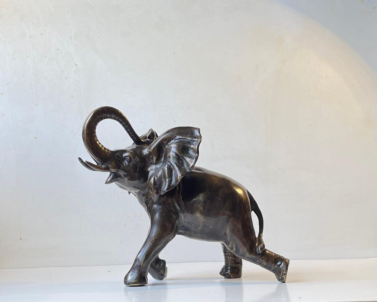 trunk-up-vintage-elephant-sculpture-in-bronze-at-1stdibs