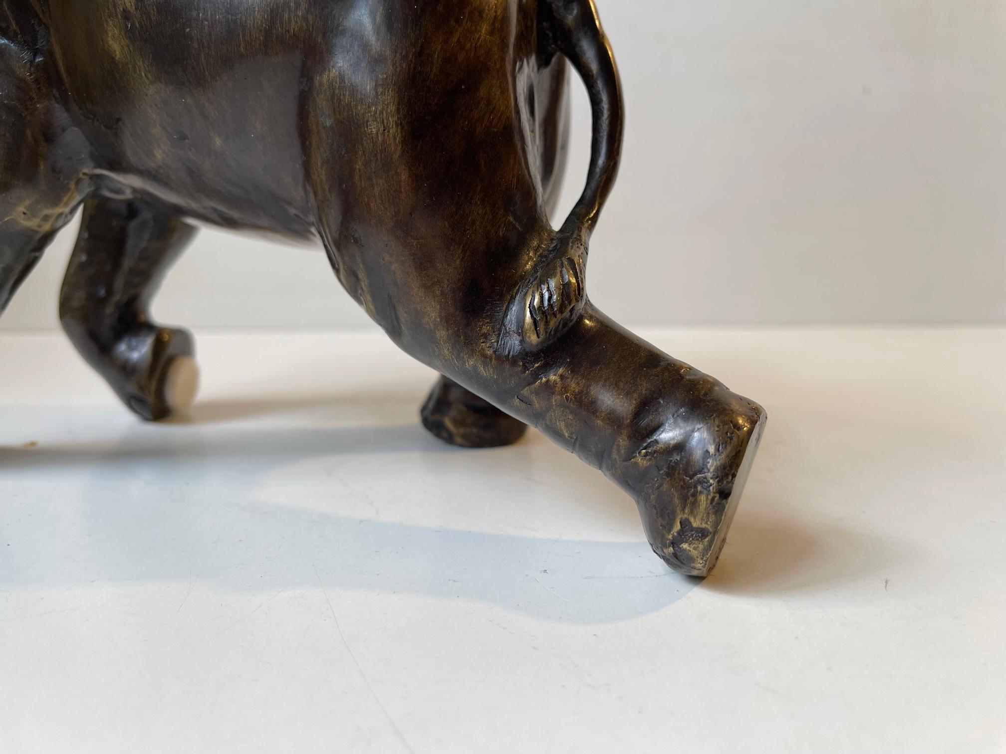 Trunk Up - Vintage Elephant Sculpture in Bronze 1