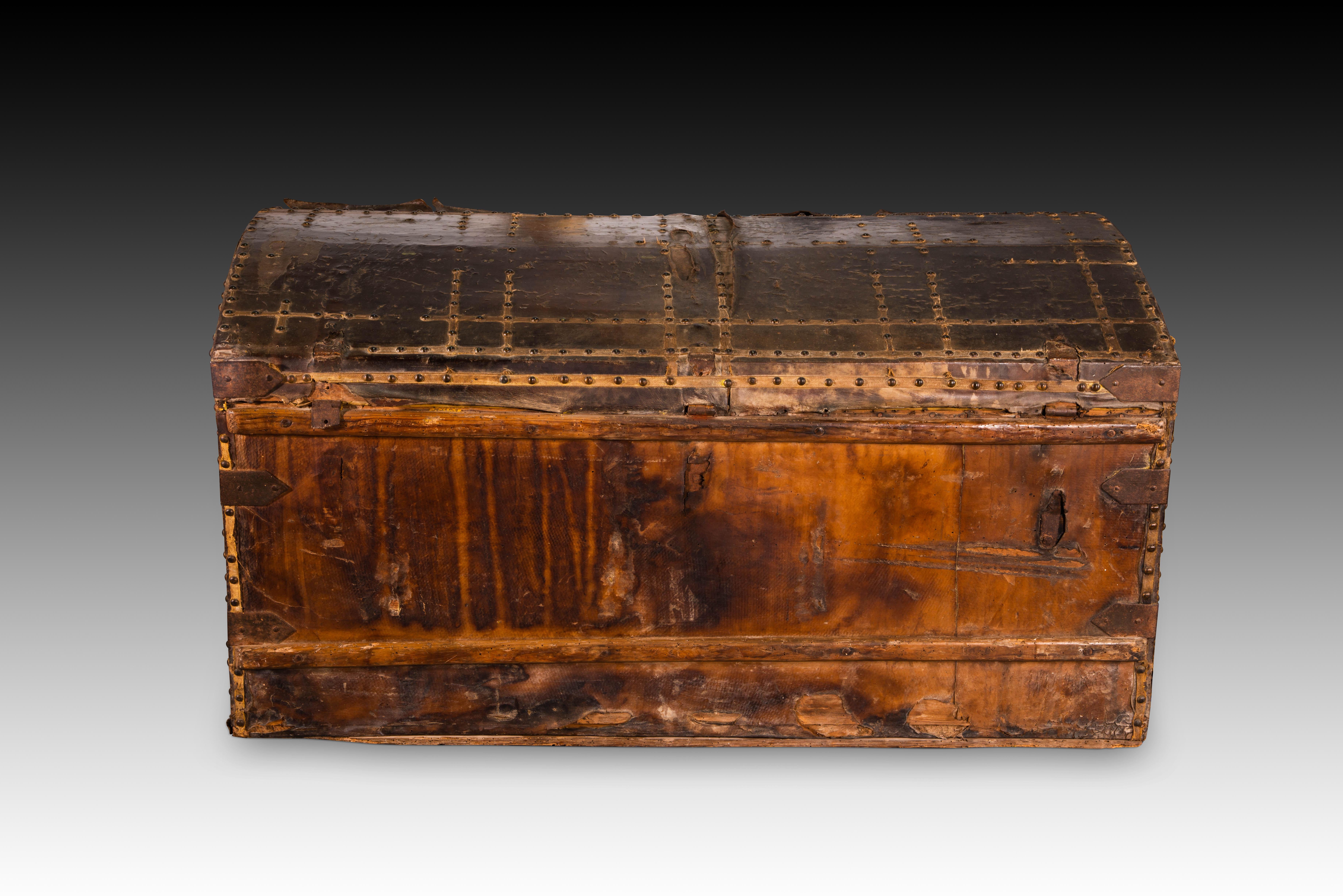 Espagnol Tronc. Wood, cuir, fer. École espagnole, vers 1700. en vente