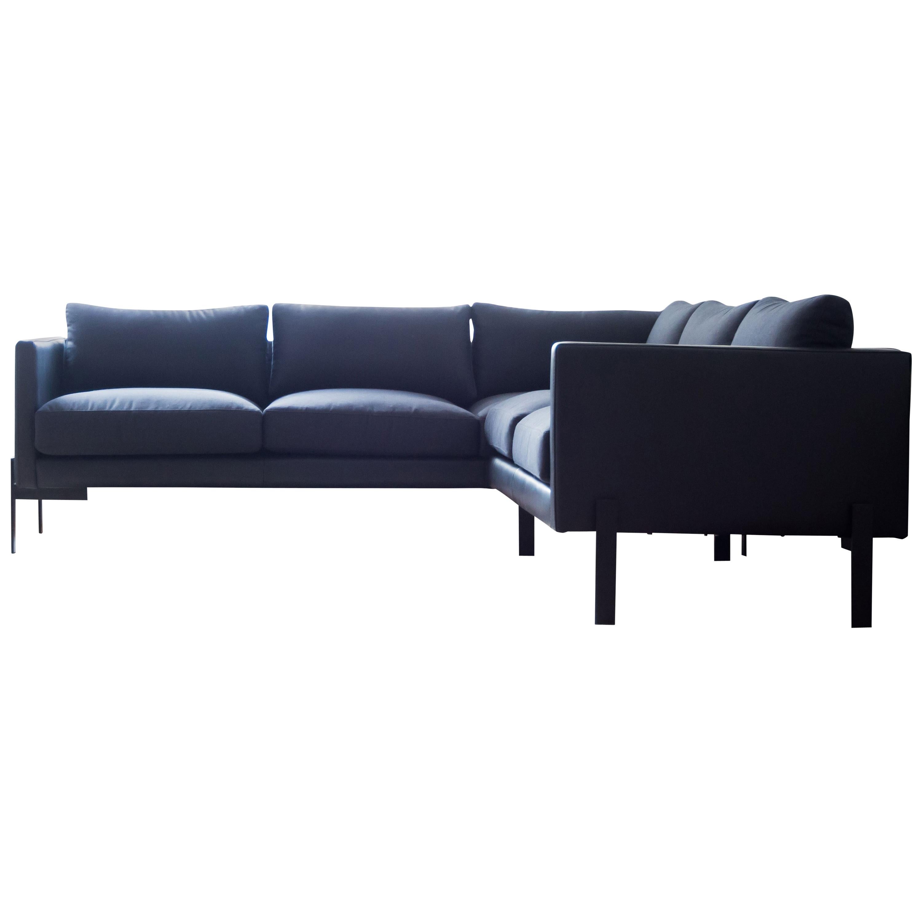 Truss Five-Seat Sectional in Mixed-Media Midnight and Bayou by TRNK For Sale