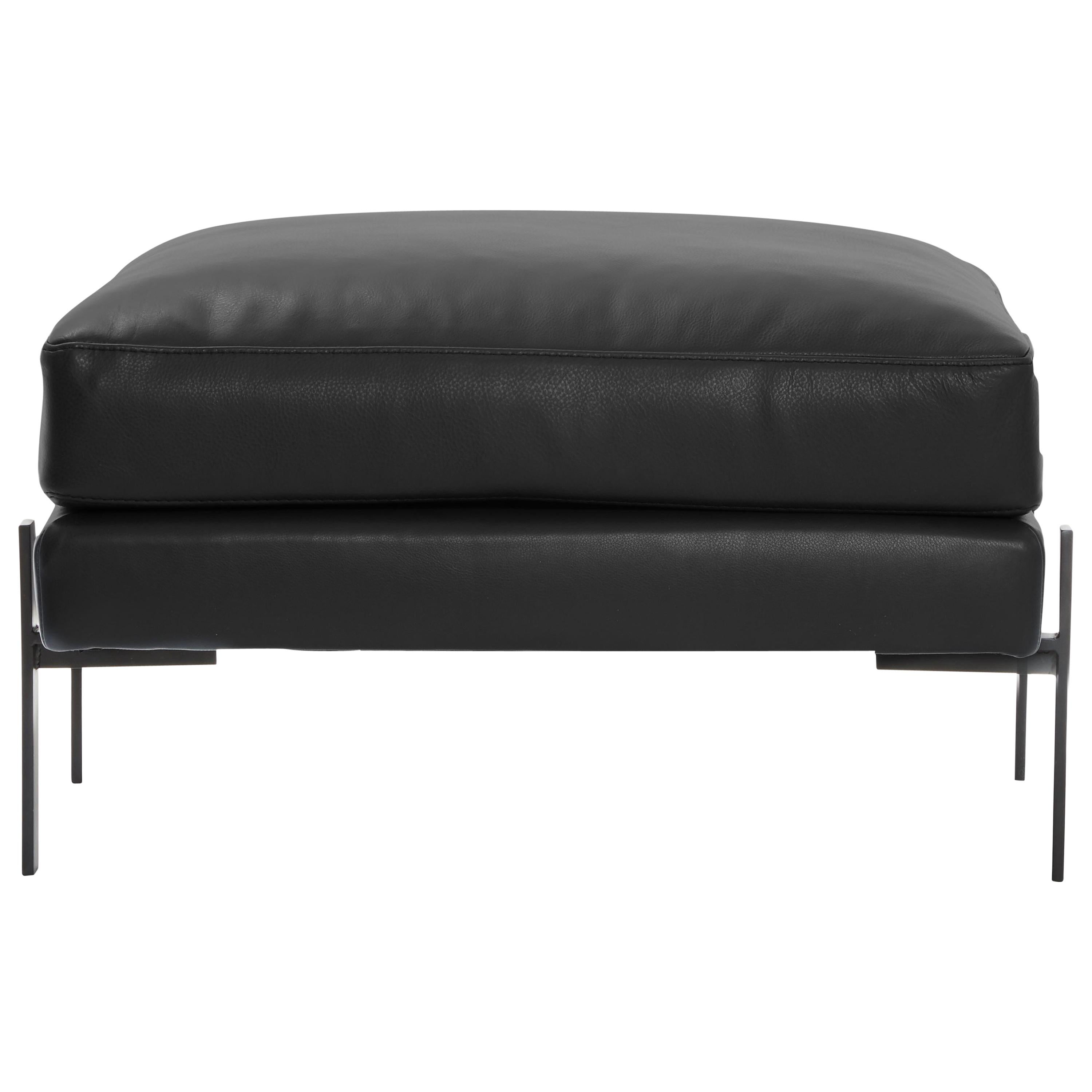 Truss Ottoman in Mixed-Media Midnight and Bayou by TRNK im Angebot