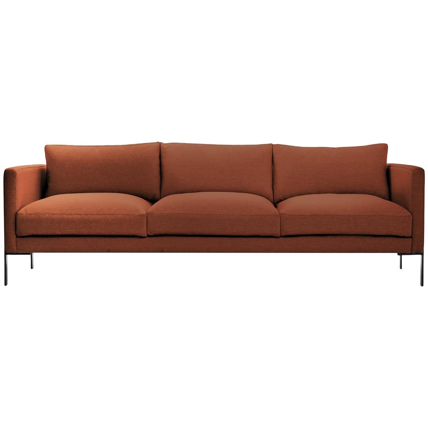 Truss Sofa in Maharam Chestnut Fabric & Powder-Coated Steel by TRNK For Sale