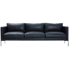 Truss Sofa in Midnight Leather and Powder-Coated Steel by TRNK