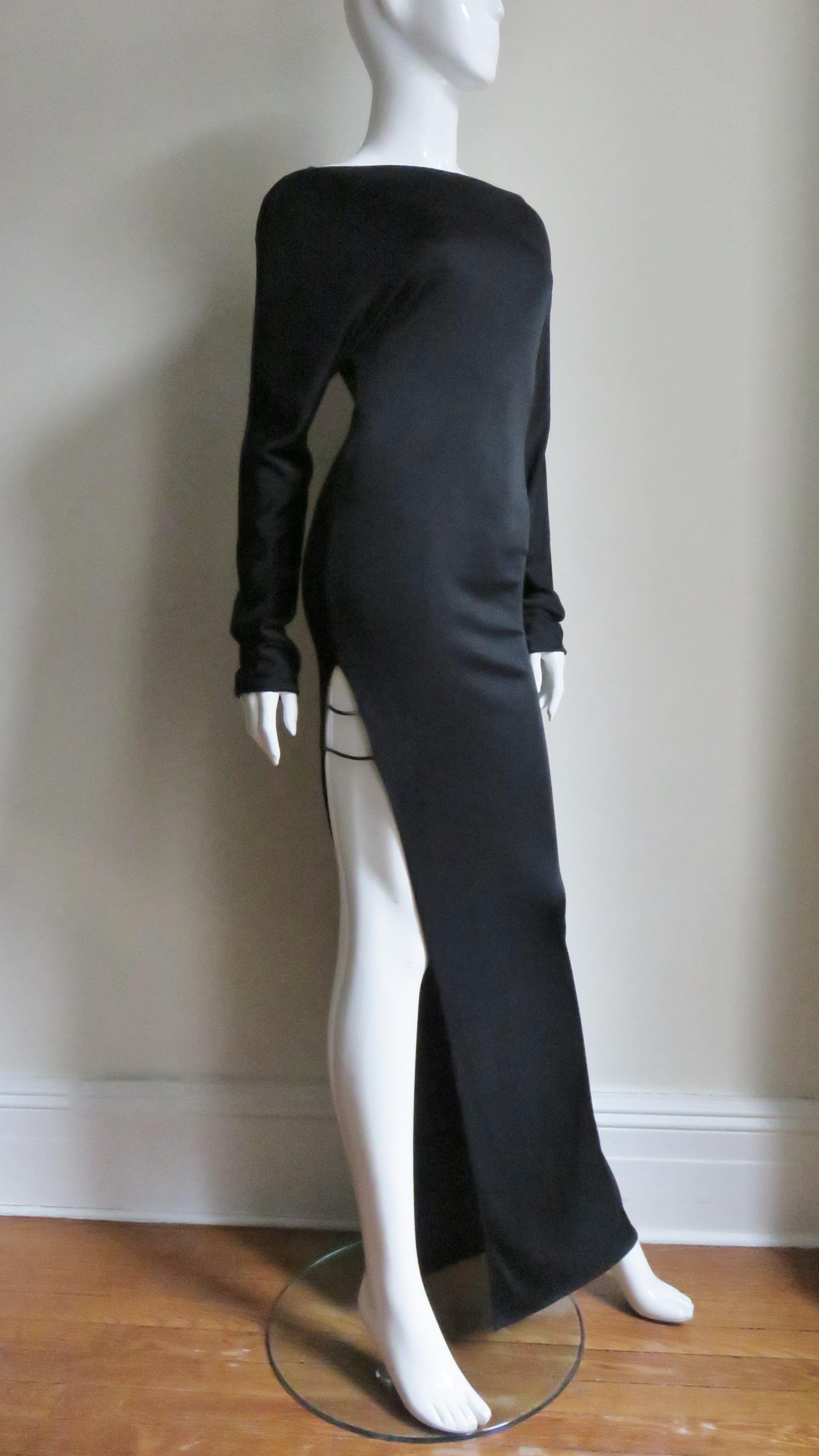 Trussardi Gown with Leather Straps In Good Condition For Sale In Water Mill, NY
