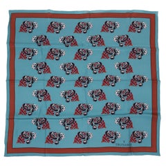 Trussardi Avio/Brown Silk NEW Scarf