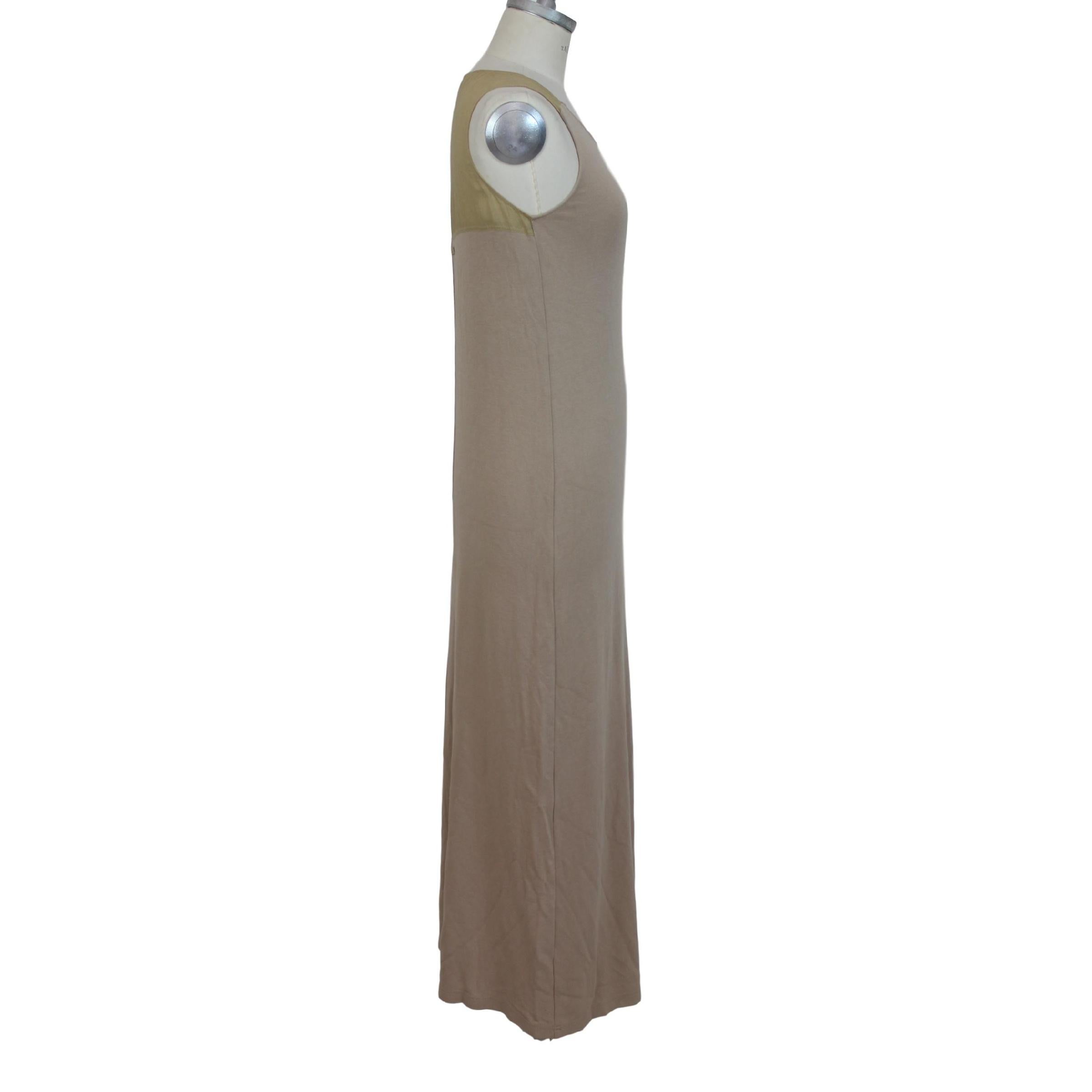 Trussardi - Robe de cocktail longue tunique en coton beige Bon état - En vente à Brindisi, Bt