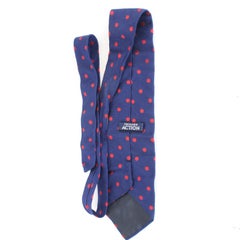 Trussardi Blue Red Silk Polka Dot Tie Vintage 1990s