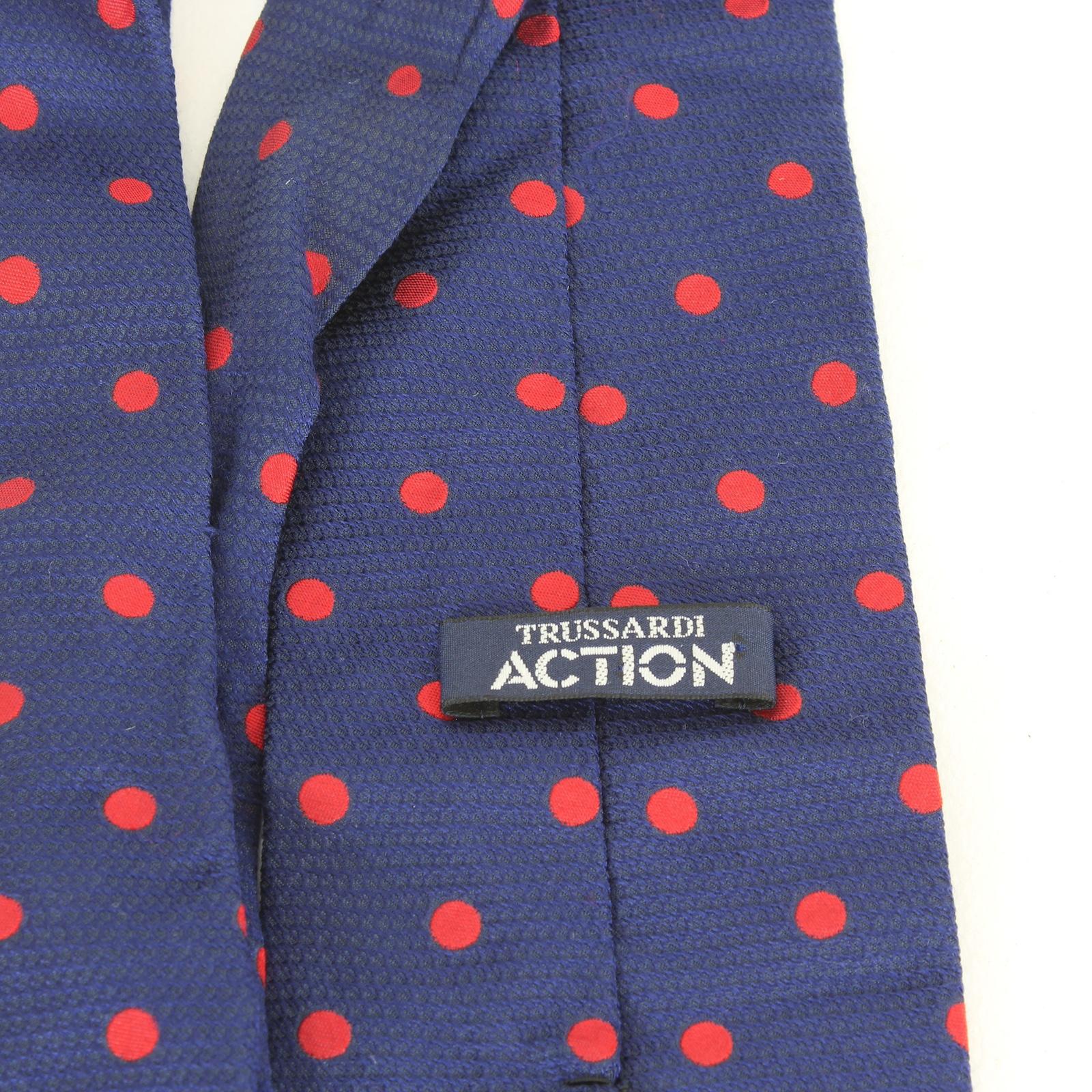 Purple Trussardi Blue Red Silk Polka Dot Tie Vintage 1990s