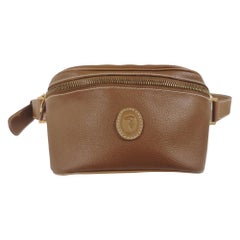 Trussardi brown leather fanny pack 