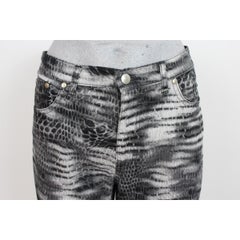 Trussardi Gray Black Cotton Spotted Capri Trousers