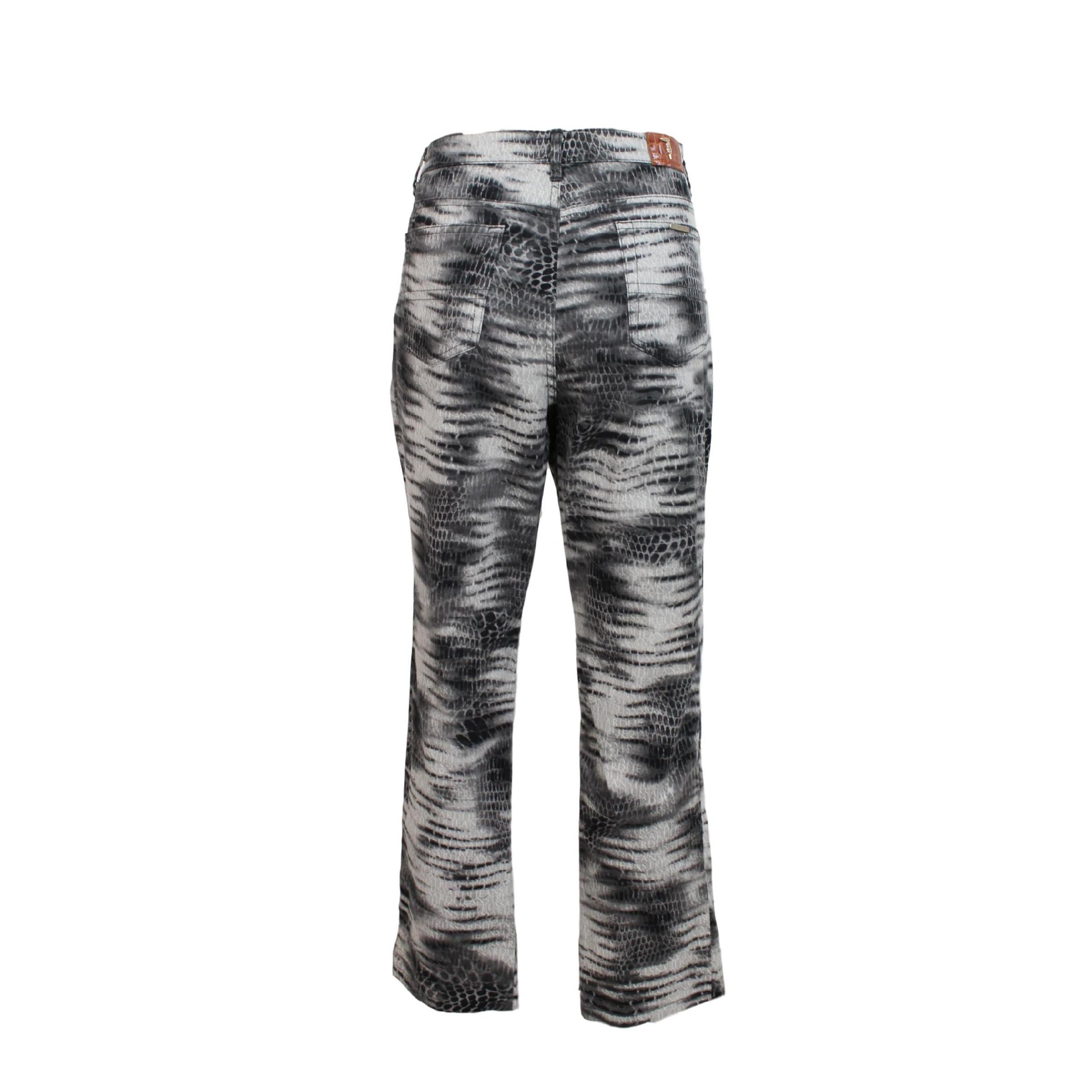 Gris Trussardi - Pantalon Capri à taches en coton noir et gris en vente