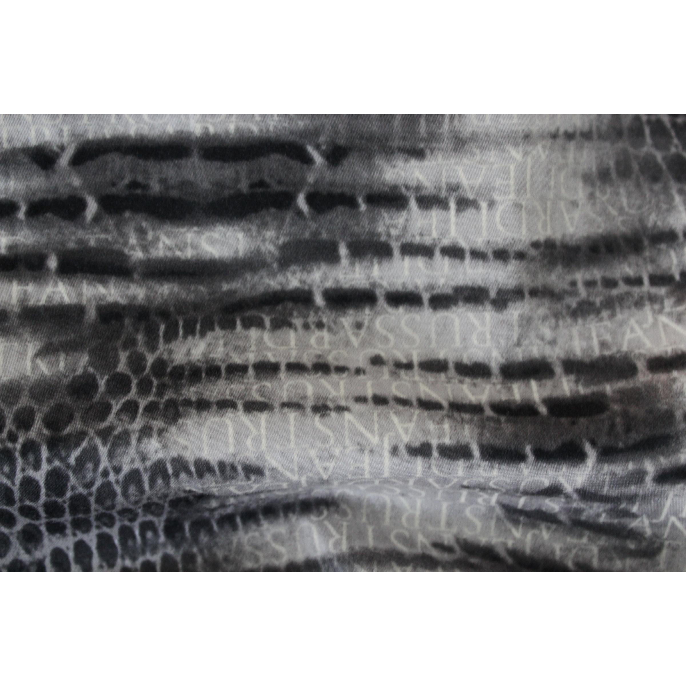 Trussardi Gray Black Cotton Spotted Capri Trousers For Sale 1