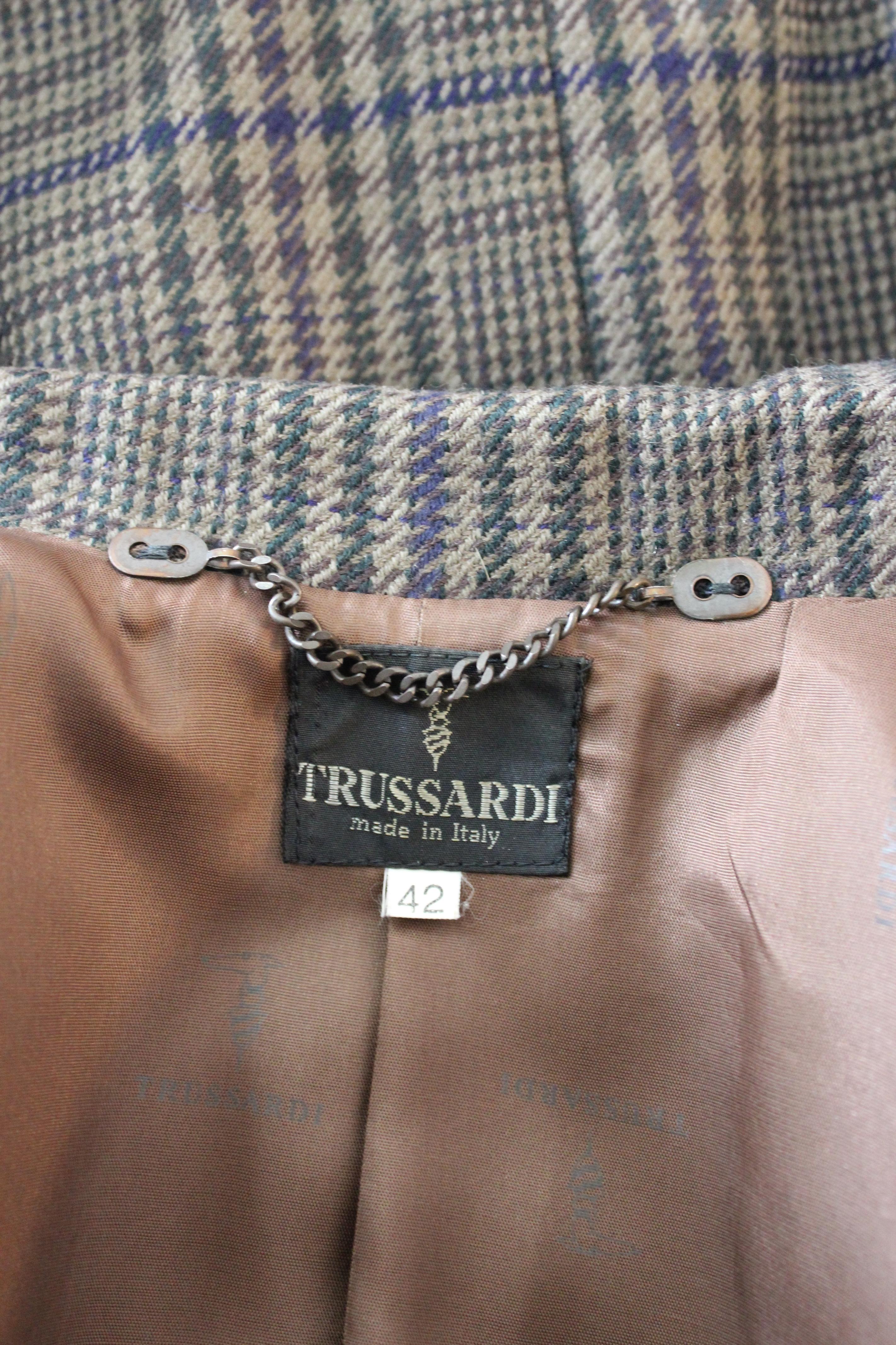 Trussardi Green Wool Tweed Jacket 2