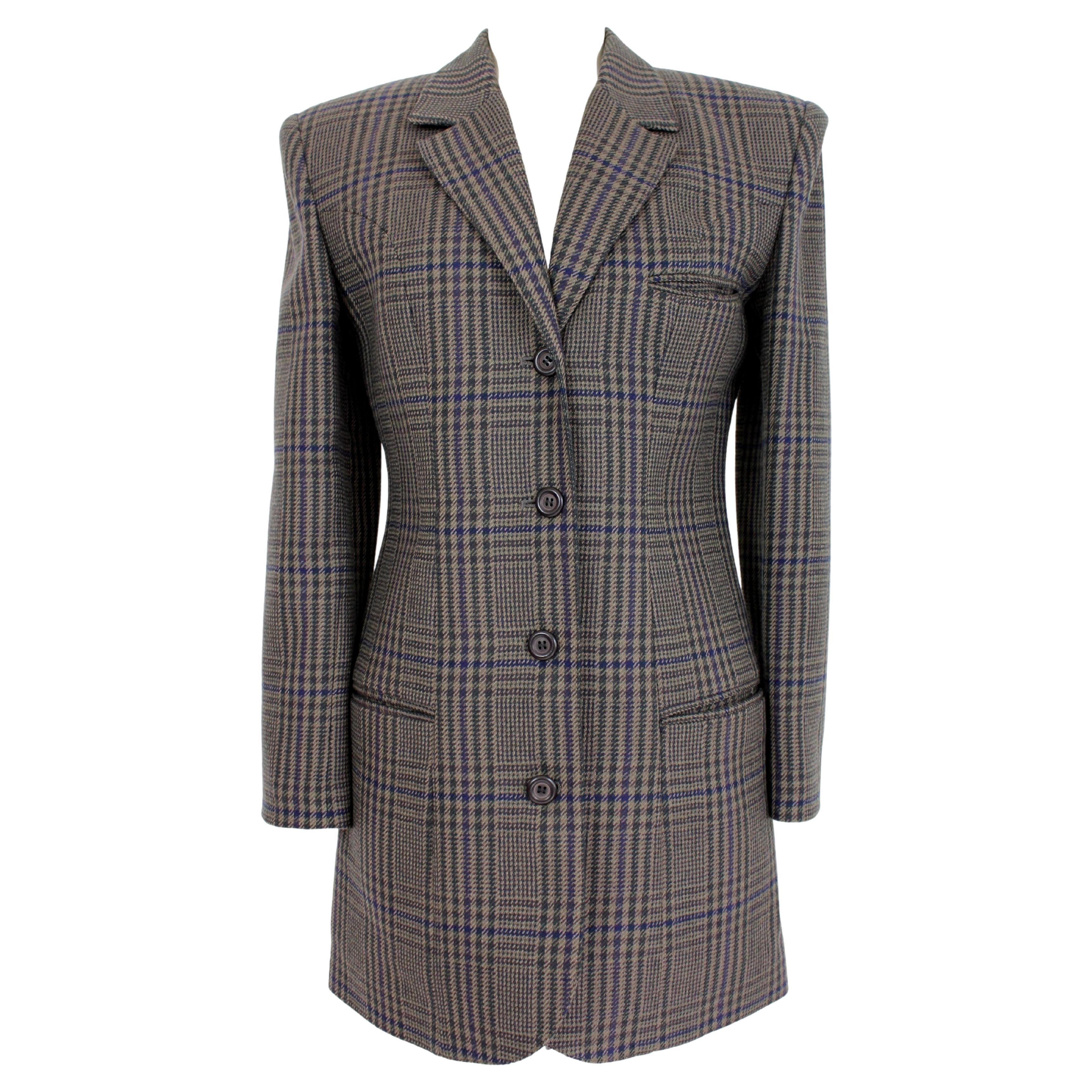 Trussardi Green Wool Tweed Jacket For 