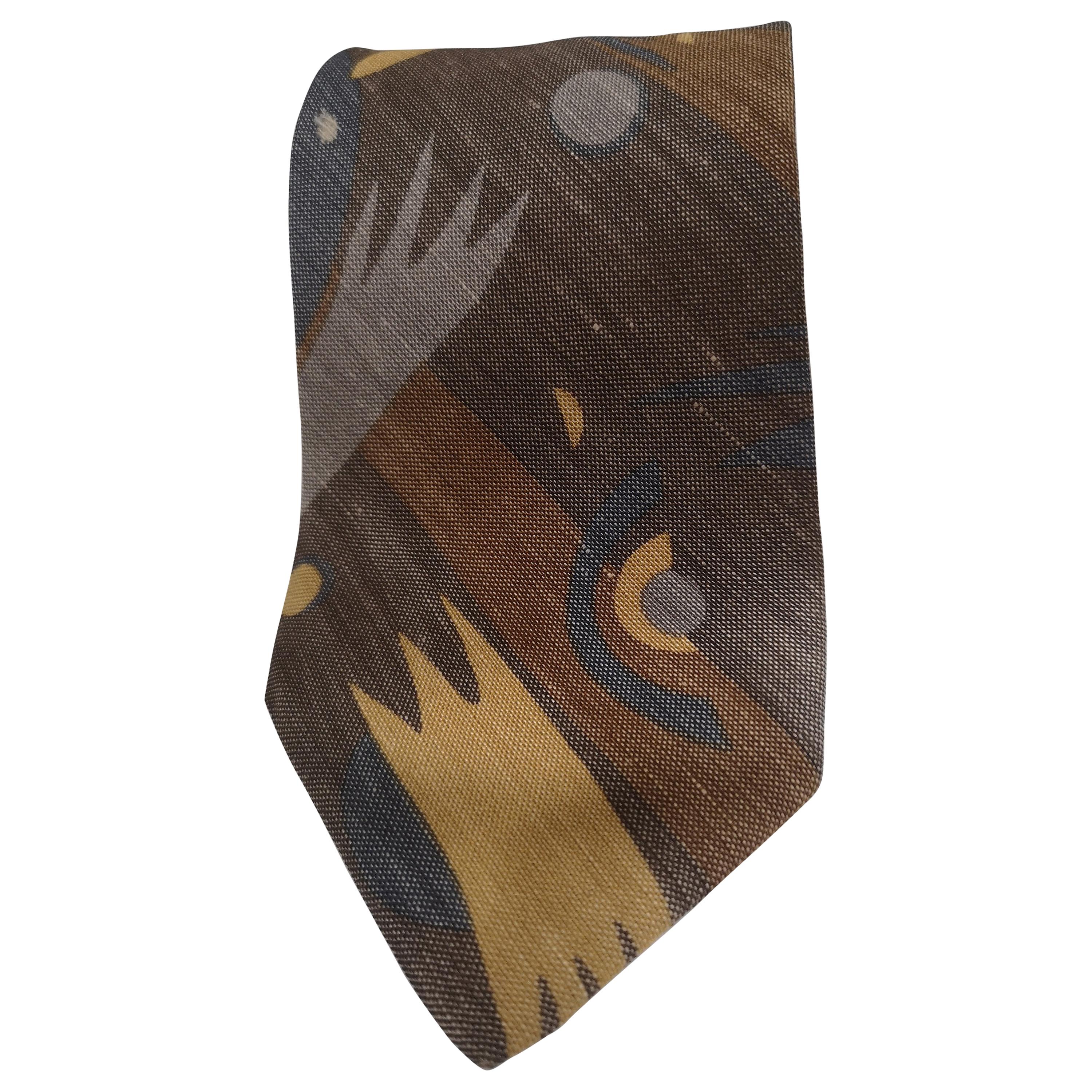 Trussardi grey multicoloured silk tie
