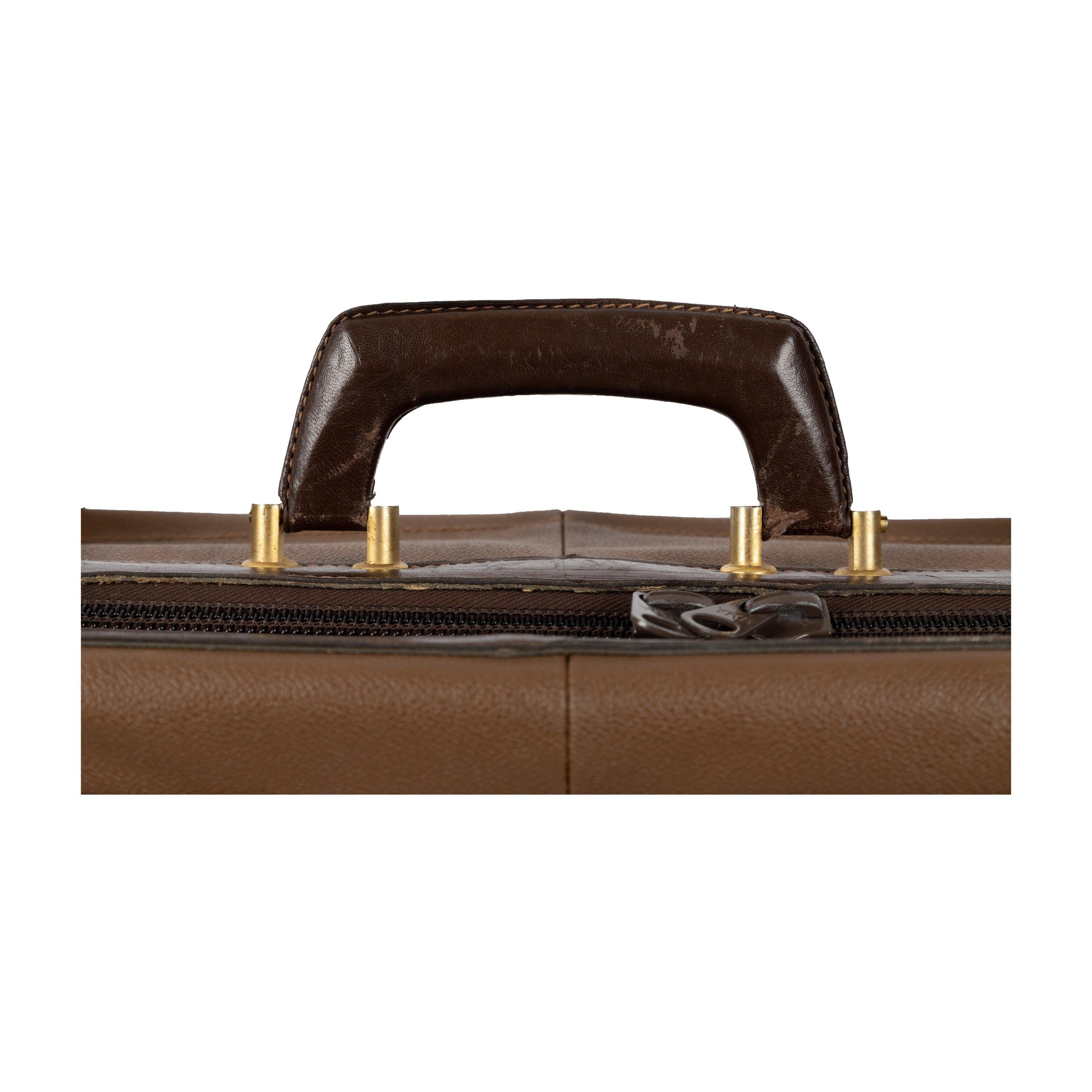 Trussardi Large Leather Luggage - '90s For Sale 1