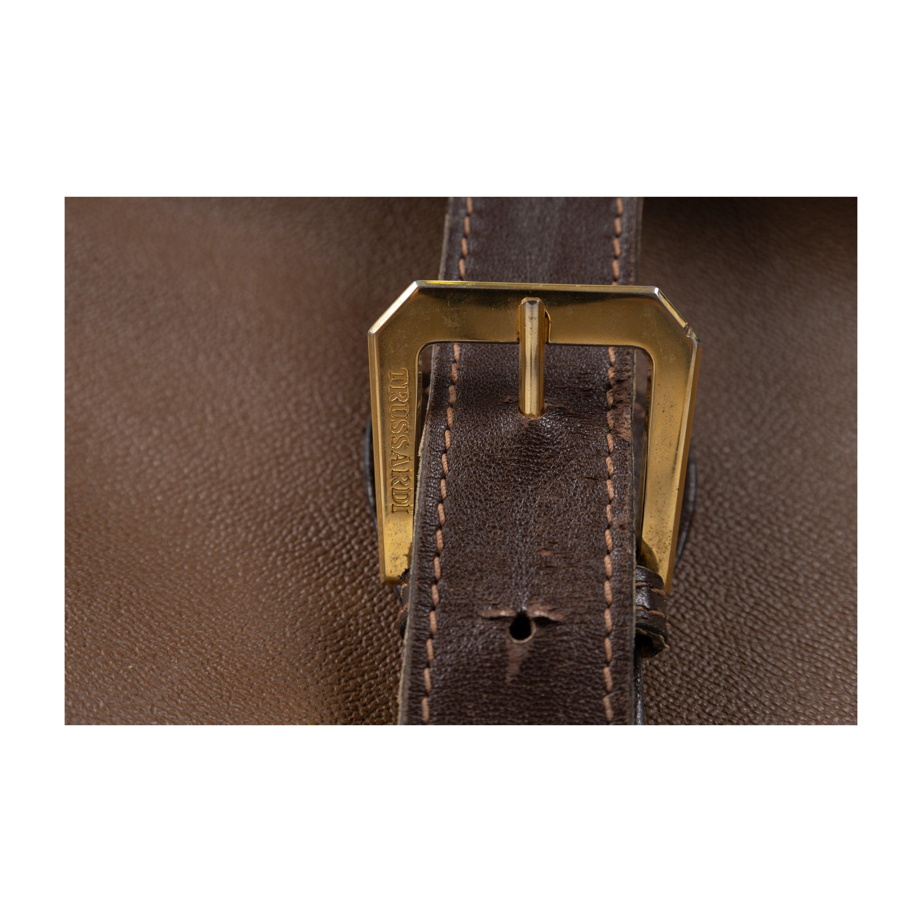 Trussardi Large Leather Luggage - '90s For Sale 2