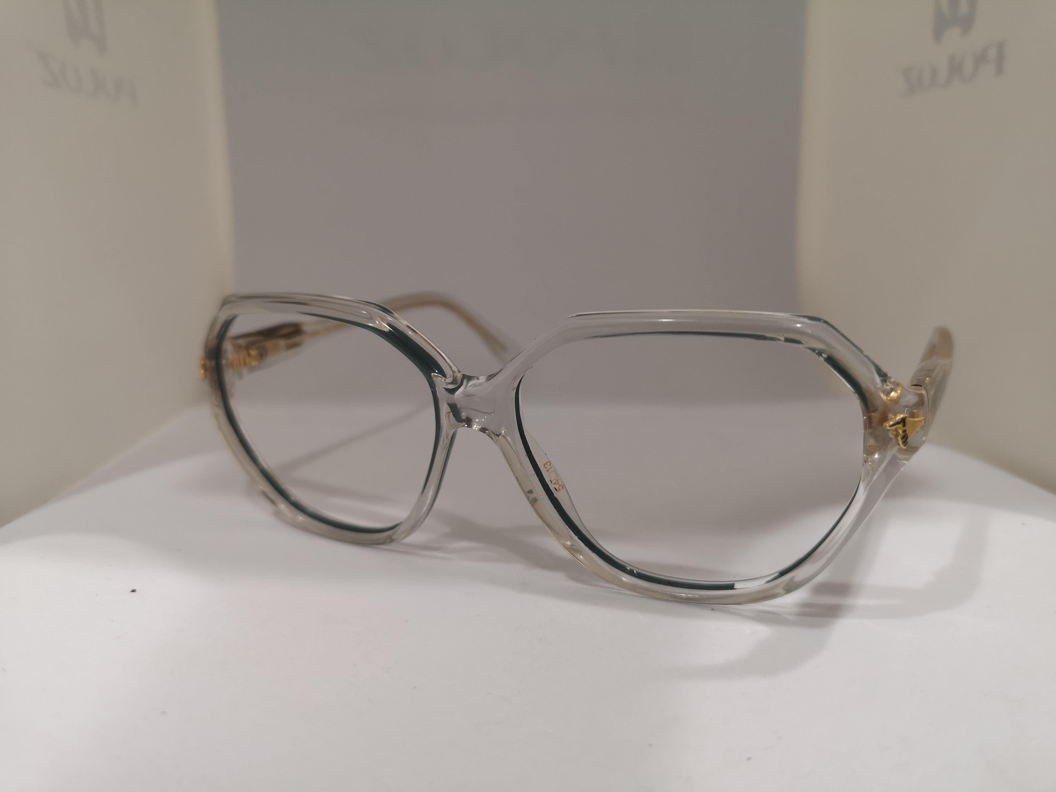 Gray Trussardi see throug green frames glasses For Sale