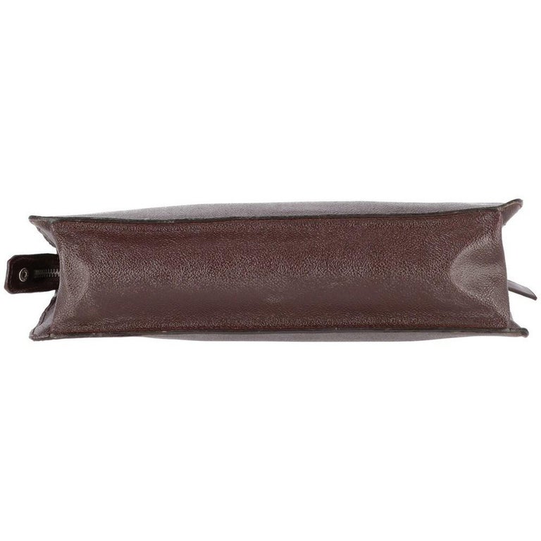 Women's or Men's Trussardi Vintage brown leather 80s shoulder bag For Sale