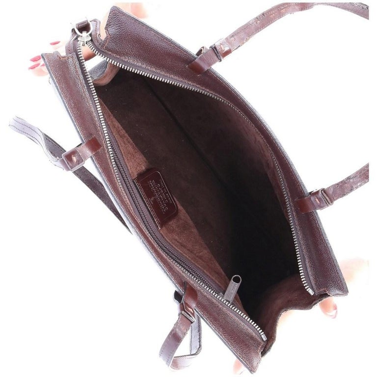 Trussardi Vintage brown leather 80s shoulder bag For Sale 1
