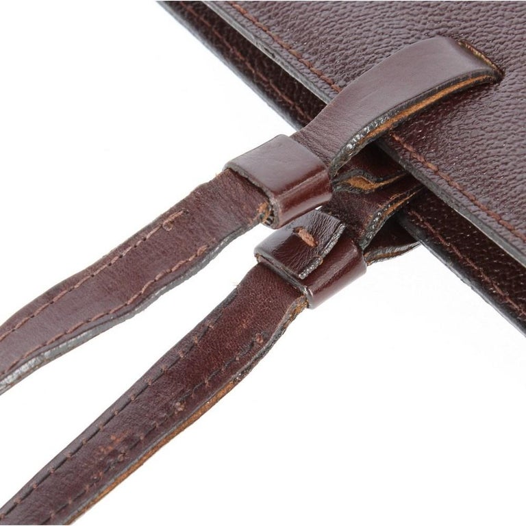 Trussardi Vintage brown leather 80s shoulder bag For Sale 3