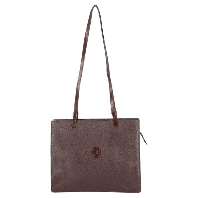 Trussardi Vintage brown leather 80s shoulder bag For Sale