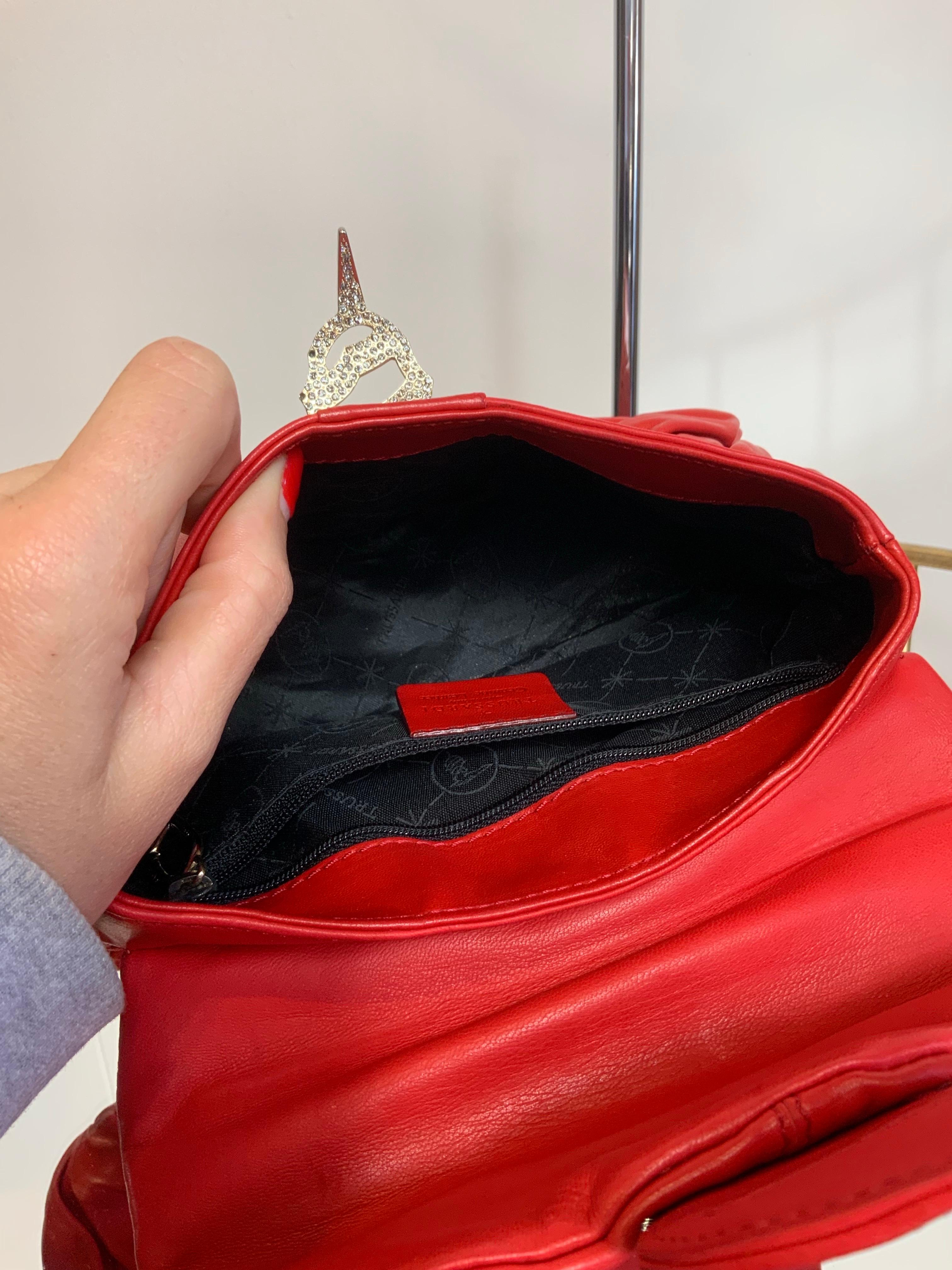 Trussardi sac en cuir vintage en vente 5