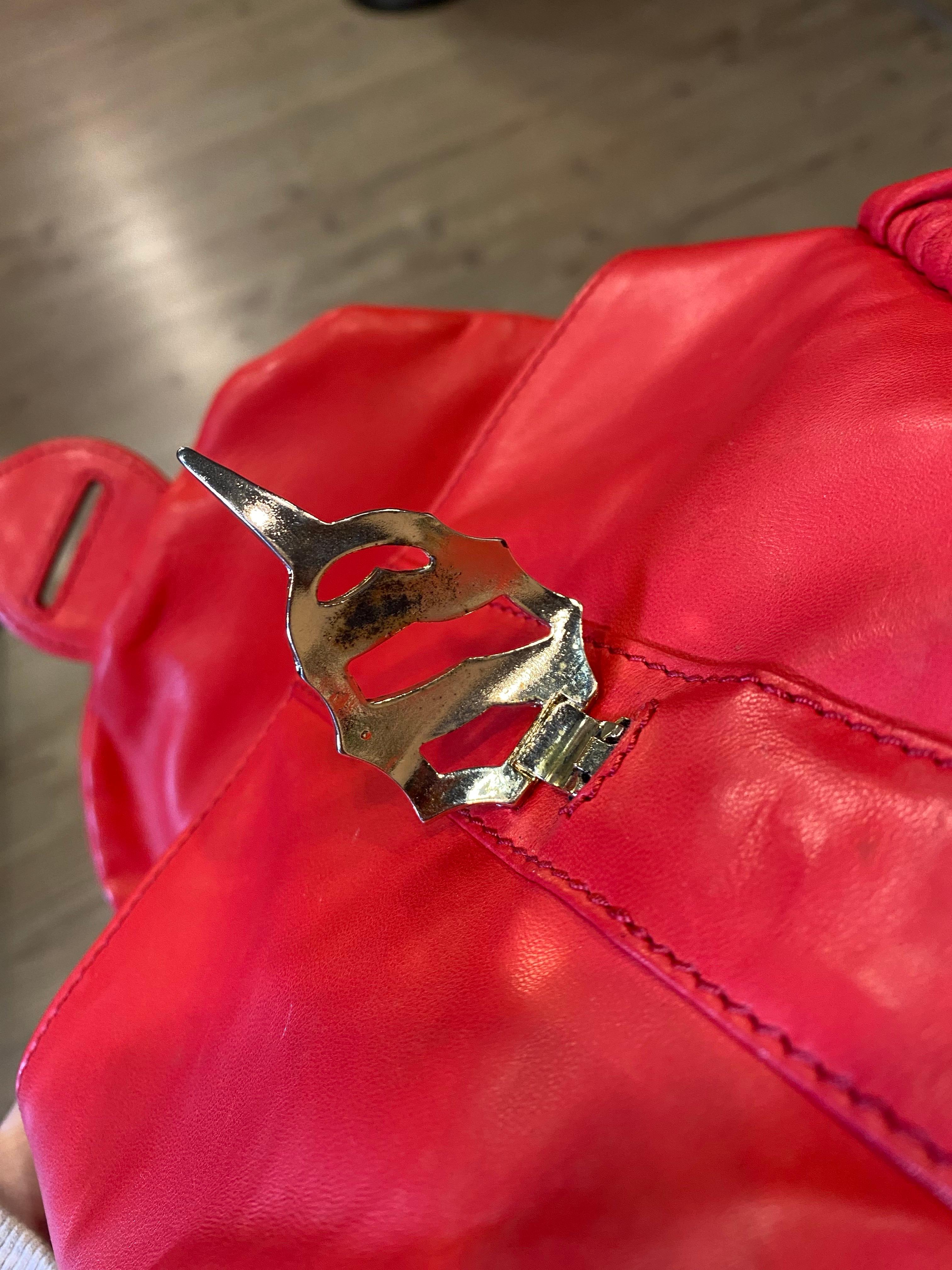 Trussardi sac en cuir vintage en vente 6